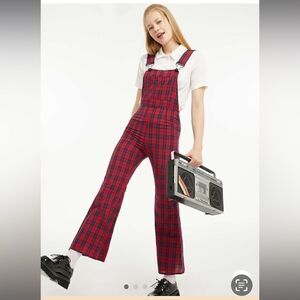 Cider Plaid Overall Red Navy Size XS